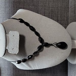 Black Teardrop Necklace